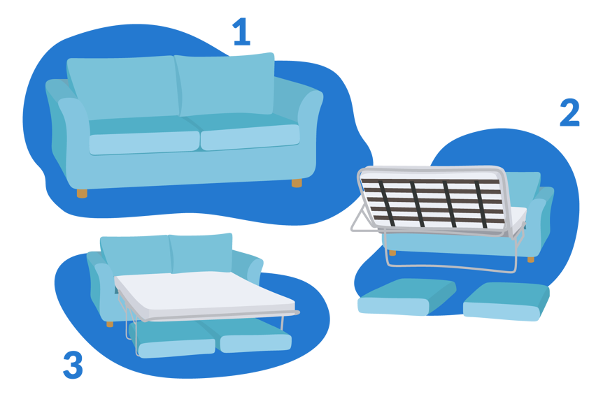 sofa cama com abertura italiana